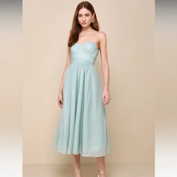 Lulus | Dresses | Sage Green Organza Strapless Aline Dress Large | Poshmark Lulus | Dresses | Sage Green Organza Strapless Aline Dress Large | Poshmark